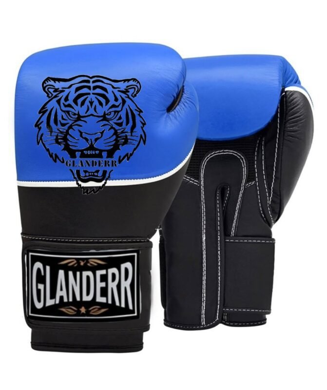 Premium leather boxing gloves stitching detail close-up